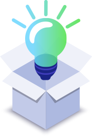 illustration of a lightbulb coming out of a box